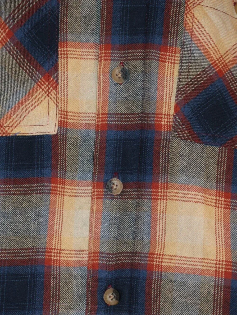 Wrangler Plaid Heavyweight Hooded Flannel Shirt Jacket-Blue Nights. XL.